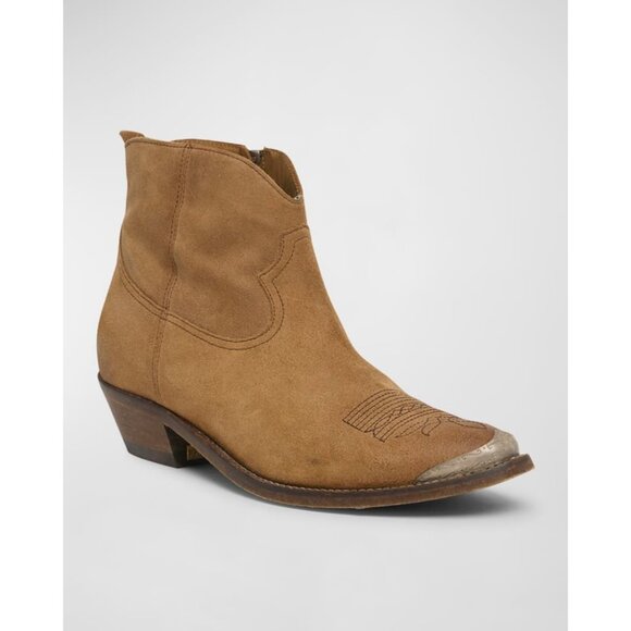 NEW Golden Goose Young Zip cognac Suede Western Booties SIZE 37 - Picture 1 of 12
